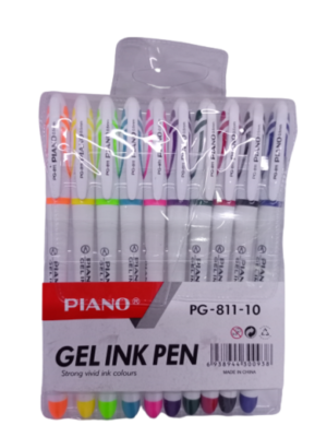Pochette de 10 stylos Piano Gel Ink Pen